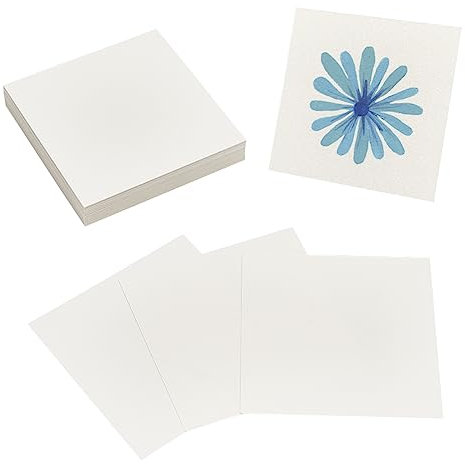 AHANDMAKER Papel de pintura al óleo blanco, papel de dibujo cuadrado portátil de 3.9 pulgadas, papel de arte rasgable para medios secos pastel al óleo, uso por principiantes, artistas y especialistas