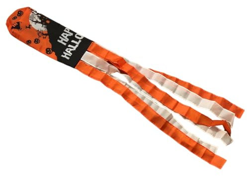 Happy Halloween Orange Flag Windsock - 5 FT (150cm) - 100% Nylon - Banner For Telescopic Pole - FlagSuperstore