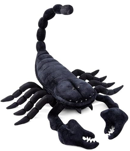 PuffPurrs Kaiser Skorpion Plüschspielzeug - Realistischer 16 Schwarzer Skorpion Stofftier, Simulation von weichen kriechenden Skorpion Stofftieren, Einzigartige Plüschtiere Sammlung für Kinder