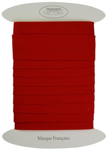 Schrägband baumwolle gefalzt - Große Breite 30 mm - Verkauft in 5 Metern, ideal für dickere Nähprojekte, gesteppte Decken, Plaids, Kissen... (Rot)