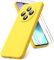 Vansdon Funda Compatible con Xiaomi Redmi 14C/Xiaomi Poco C75, 2 Unidades Protector Pantalla Cristal Templado, Silicona Líquida Gel Ultra Suave Funda- Amarillo