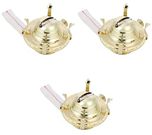 PRETYZOOM 3sets Antique Style Kerosene Lamp Parts Plated Burner Wick and Collar for Oil Lamp Restoration