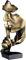 Moderne Skulptur Deko, Figur Skulpturen aus Harz, Silence is Gold Denker Statue, Abstract Kunst Skulpturen Deko, Gesicht Statue, Heimdekoration für Wohnzimmer Schlafzimmer Büro Arbeitszimmer(Gold)