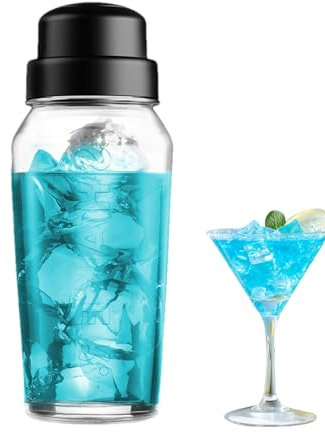 Zuasdvnk Gran coctelera para cócteles, coctelera, coctelera de bebidas, batidora profesional de bar, batidora de bebidas con escala y filtro, vaso para barman en casa,