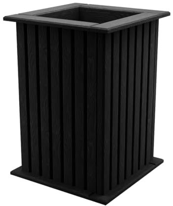 BOGATECO Blumenkasten aus Holz | Pflanzkasten | Blumentopf 40 x 25 x 25cm | Kräutertopf für zu Hause Garten Balkon Terrasse | Topf mit Kunststoffeinsatz | Imprägniert | Black