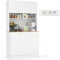 COSTWAY Armario Alacena de Cocina Mueble, Aparador Cocina con Tomas de Corriente, Puertos USB, Kits Antivuelco y Estantes Ajustables de 3 Posiciones, Mueble Auxiliar de Cocina, 100x40x181 cm (Blanco)