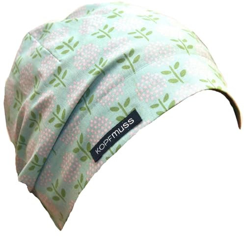 Kopfmuss - Damen Leichte Sommermütze KoS1152 - M, Pusteblume Aqua/Rosé/Farngrün