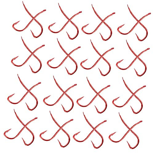 WOONEKY 100stücke Angelhaken Mit Widerhaken Kleine Rote Bait Hooks Für Optimalen Fischfang Langlebig Und Robust Für Angelfreunde Und Familienausflüge