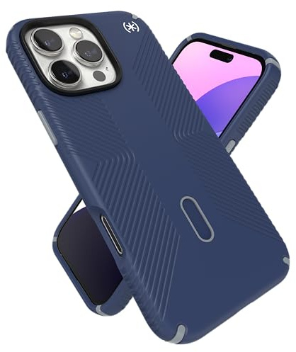 Speck Presidio 2 Grip Schutzhülle für iPhone 16 Pro Max, MagSafe und ClickLock, Anthrazitgrau/Bronze