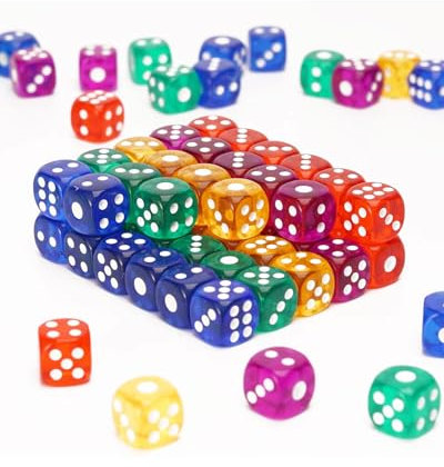 TOZBLEU 32 pcs Set dadi da gioco,Dadi da Gioco Professionali Dadi Dadi Gioco 16mm Dadi Colorati Trasparenti Dado Gioco Dadi Didattici Set di Dadi Poliedrici per Giochi da Tavolo,Giochi Matematici