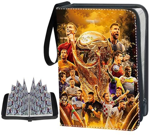 Fussball Sammelkarten Album,Fussball Sammelalbum 50 Seiten 900karten,Sammelkartenbuch Zum Herkules-Cup，Fußball-Superstar-Stil Sammelalbum für Karten，Geeignet zum Sammeln durch Kinder ab drei Jahren