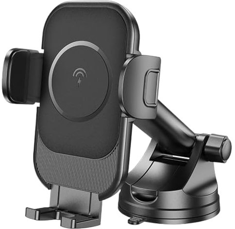 Soporte ajustable para teléfono de coche, soporte de carga compacto para coche, versátil soporte de cargador móvil, potentes accesorios de coche, dispositivo de brazos giratorios de 360°, 7,2 x 17 x