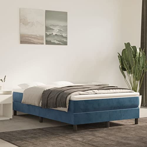 Sufrk Boxspringbett mit Matratze Dunkelblau 120x200 cm Bett Boxspringbett Bett Mit Matratze Polsterbett Schlafzimmer MöBel Samt - 3144325