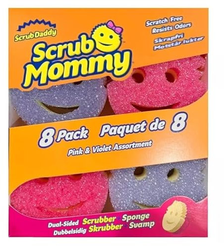 Scrub Mommy - Paquete de 8 surtido rosa y violeta