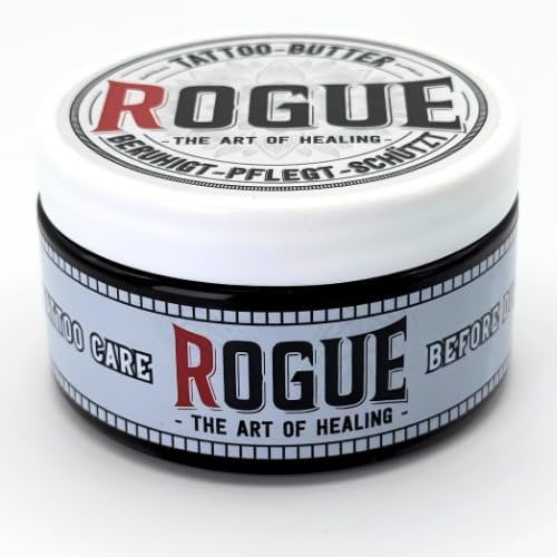ROGUE® Tattoo Butter - natürliche Tattoo Pflege & Aftercare für empfindliche Haut - Hautberuhigung & Farbschutz – Made in Germany | 100 ml