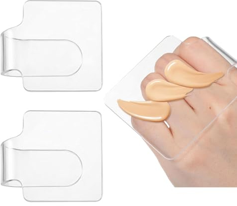 2 Pack 7.2 x 5.9CM Rectangle Acrylic Makeup Handheld Palette Clear Foundation Mixing Tray Cosmetic Blending Dish for Mixing Cosmetics Home Use