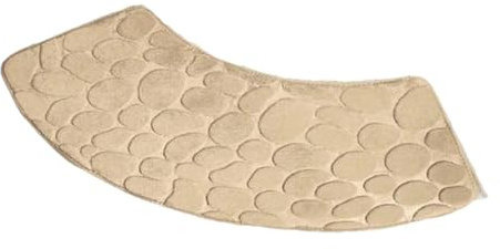 MagiDeal Gebogene Duschmatte, Badezimmermatte, Waschküche, Dusche, kreatives Badezimmer, rutschfeste Dekoration, Wanne, Badewannenteppich, fächerförmiger, Kamelfarbe
