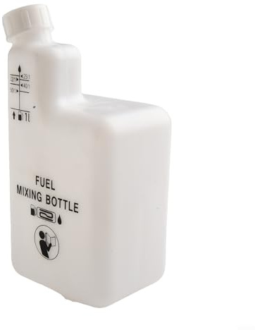 Botella mezcladora de combustible y aceite de 1 litro para proporciones precisas de motor de 2 tiempos 25:1 32:1 40:1 50:1, compatible con motosierras, recortadoras y equipos de energía de jardín