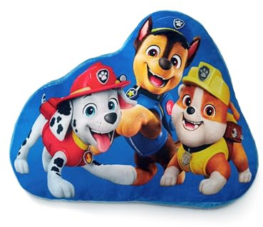United Labels Paw Patrol Kissen - Boy Pup Heroes Plüsch Dekokissen Zierkissen Kopfkissen Blau 35 x 30 cm