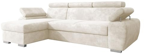 Mirjan24 Ecksofa Kolpoi, Eckcouch mit verstellbaren Kopfstützen und Armlehnen, Couch mit Schlaffunktion und Bettkasten, L-Form Sofa mit Bettfunktion, Ottomane universell (Lumo 55)