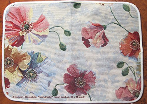 Sandner Gobelin - Deckchen Islandmohn Natur-bunt ca. 35 x 45 cm