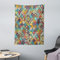 ABAKUHAUS Bohemien Wandteppich, Checkered Folk aus Weiches Mikrofaser Stoff Waschbar ohne Verblassen Digitaldruck, 110 x 150 cm, Türkis Grün