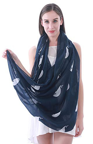 Lina & Lily Damen Loop Schal mit Wal-Muster