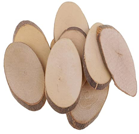 F Fityle 50 Oval Holzscheiben Scheiben zum Basteln Dekorieren