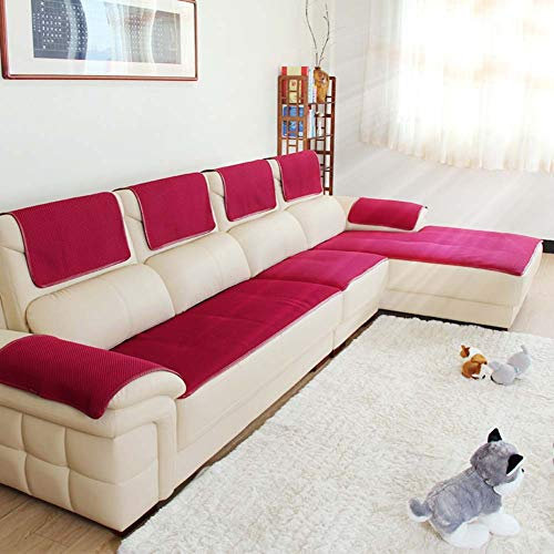 Sofabezug Für ledercouch, Multi-Size Rechteckige Möbel Protector Slipcover Für Haustiere, Kinder, Hunde - Sofa und Sessel-Rot 70x180cm(28x71inch)