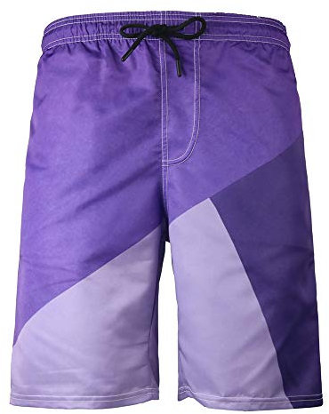 DOTBUY Uomo Spiaggia Pantaloncini Estate, Costume da Bagno 3D Semplice Moda Calzoncini Asciugatura Rapida Bermuda Shorts con Tasche Mare Running Shorts (6XL,Cuciture Viola)