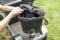 Elektromobil Korb Tasche Liner & Abdeckung Schwarz Griffe Vorne Wasserfest