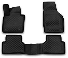 Element Passgenaue Premium 3D Gummimatten Fussmatten passend für Audi Q3, Mk1 restyling, 2014-2018,4 TLG, Schwarz