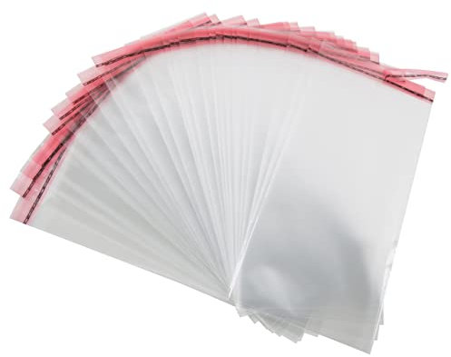 Logbuch-Verlag 50 Folienbeutel durchsichtig 11,5 x 22 cm Adhäsionsbeutel wiederverschließbar transparent lebensmittelecht geschmacktneutral