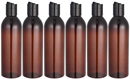 Beaupretty 6Pcs 250Ml Quetschflaschen Plastikflaschen Pressendeckel Reiseflaschen Tragbare Leere Lotion Kosmetikflaschen (Braune Flasche Und Schwarzer Deckel)