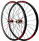 ZFF MTB Radsatz 26/27,5/29inch Mountainbike Vorderrad & Hinterrad Rad Durch Die Achse Scheibenbremse Rennrad Matt 8 9 10 11 12 Fach 24 Loch (Color : Red 1, Size : 27.5in)