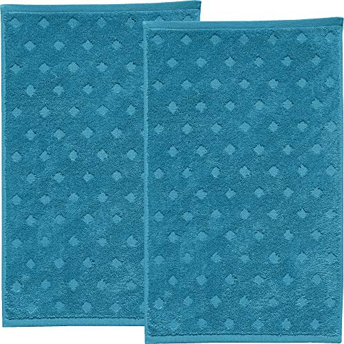 Erwin Müller Walk-Frottier Gästetuch 2er-Pack Baden Baden Petrol Größe 30x50 cm - extra saugstark, schnell trocknend, samtweich, mit Schlaufe