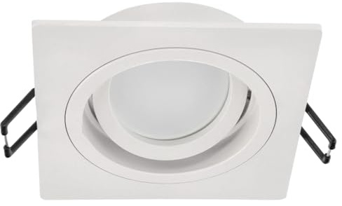 EDO Einbauleuchte Einbaustrahler TULID SQ WHITE, Schwenkbar & Quadratischer in Weiß, GU10 Fassung, LED Einbaustrahler, Deckenlampe, Deckeneinbauleuchte, Einbaulampe aus Aluminium, EDO777327