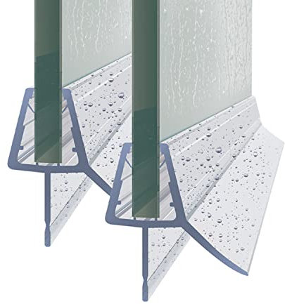 2 Stück Ersatzdichtung Wasserabweiser einstellbare Duschdichtung Spritzschutz Bad Dusche Für glasdicke 7-8mm (1000mm)