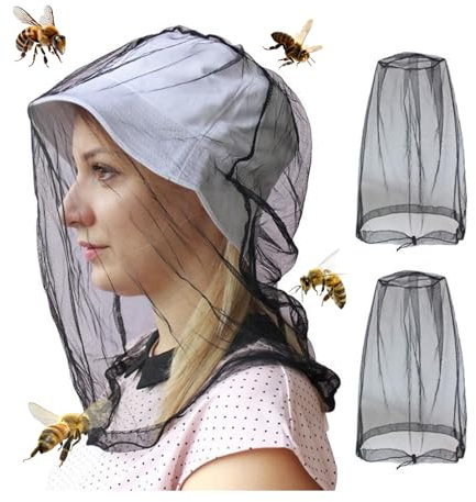 Midge Head Net, 2 Stück Moskitonetz, Kopfschutz für Reisen, Insekten, Fliegengitter, Moskitonetz, Nylon, Kopf, Gesichtsschutz, gegen Insektennetz