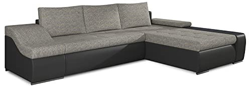 All4All Ecksofa Delia mit Schlaffunktion Bettkasten Polstersofa Sofa Couch Polstermöbel Wohnlandschaft Eckcouch Links Rechts 23 (Berlin01+Soft11, Rechts)