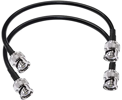 TUOLNK Cavo ponticello da BNC maschio a BNC maschio RG58 Cavo coassiale radio CB 12 pollici (30 cm) Cavo di prolunga per antenna WiFi BNC per antenna radio HAM Confezione da 2