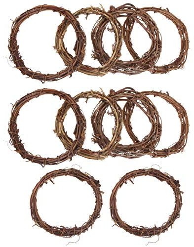 VALICLUD Rattan Kranz Rohling 8cm Weihnachtskranz: Naturkranz Basteln DIY 10 Stücke Kranz Herstellung Ringe Wandkranz Türkranz Rohling Party Erntedankfest Weihnachten Festival Dekoration