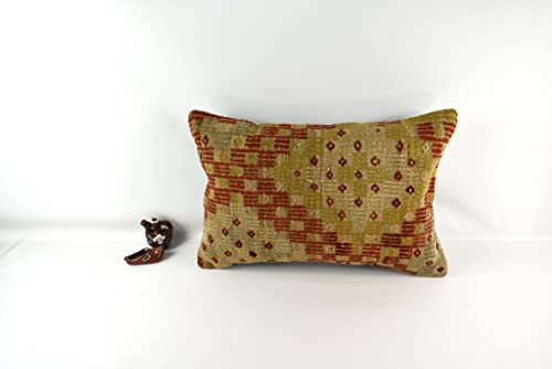 Kelim Kissen 40x60 cm Handgefertigt Kissenbezüge Türkisch Lendenkissen Dekorative Kissenhülle Dekokissen Zierkissen Sofakissen Teppiche Ethnische Kilim Kissenbezug code A3056