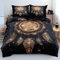 Boqingzhu Bettwäsche Boho 135x200cm Schwarz Gold Traumfänger Federn Wende 3D Bettwäsche Set Microfaser Bettbezug und Kissenbezug 80×80cm mit Reißverschluss