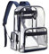 Chase Chic Mochila Trasparente, Mochila Escolar Grande PVC Impermeable, Bolso Trasparente para Mujer y Hombre para Trabajar Escuela Estadio Gimnasio Piscina Playa, Azul