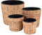Decorasian 4er Set Blumentopf rund geflochten aus Seegras mit Kunststoffeinsatz zum bepflanzen - Pflanztopf - 16cm + 20cm + 26cm +34cm