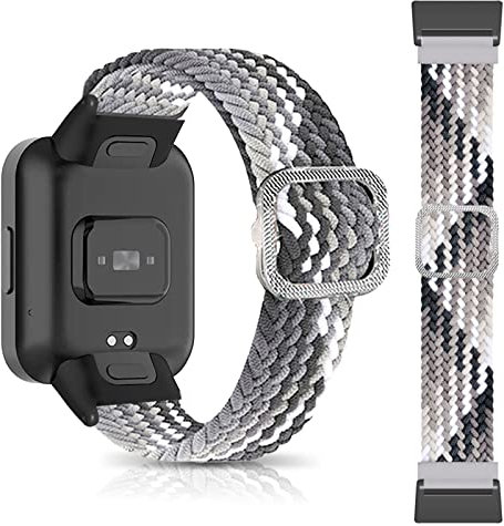 SeNool Armband Kompatibel mit Xiaomi Redmi Watch 2 Lite, Geflochtenes Verstellbares Elastisches Nylon Sport Ersatzband [Weiches, Atmungsaktives], Uhrenarmband für Redmi Watch 2 Lite - Schwarz