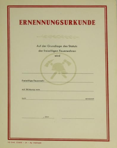 Ernennungsurkunde Freiwillige Feuerwehr
