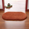 Badematte Ovaler Berber Fleece Saugfähiger Rutschfester Teppich Badezimmer Wohnzimmer Badteppiche 60X120 cm Braun
