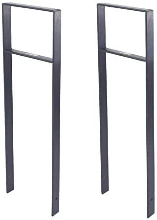 TRUTZHOLM 2x Fahrradanlehnbügel 116x39cm Einbetonieren Flachstahl Anthrazit | Knieholm, Fahrradständer inkl. Bodenqueranker, doppelseitig nutzbar, für 4 Fahrräder, 13 mm, galvanisiert, pulverbeschichtet